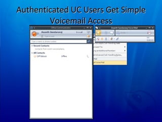 Authenticated UC Users Get Simple Voicemail Access 