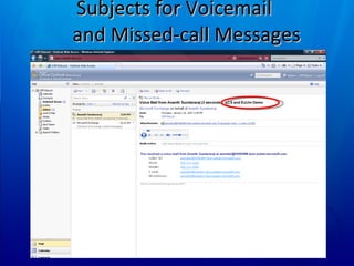 Subjects for Voicemail  and Missed-call Messages 