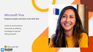 Microsoft Viva
Culture & communications
Productivity & wellbeing
Knowledge & expertise
Skilling & growth
Empower people and teams to be their best
 