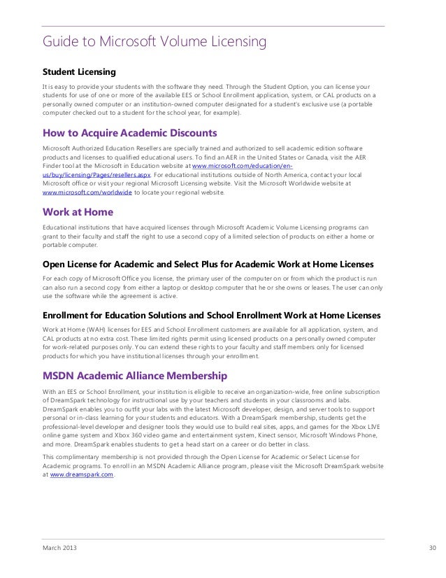 Microsoft Volume Licensing Guide – EHTN