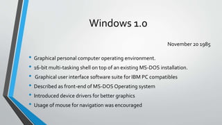 Evolution of Microsoft windows operating systems | PPTX