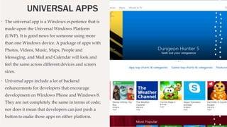 Universal Windows Platform App Example Operating System - Microsoft Windows 10 | PPTX