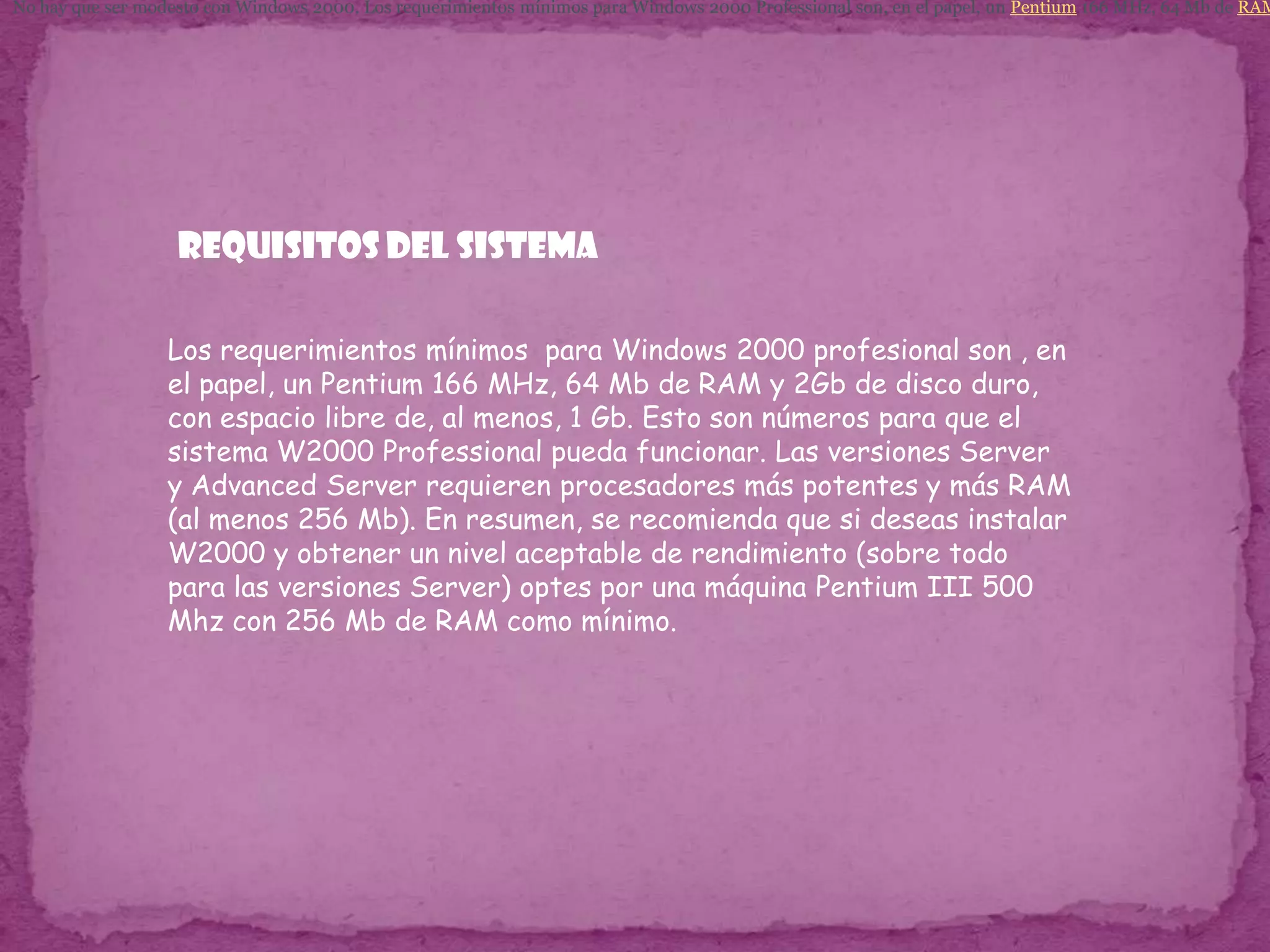 NUEVAS  Y ACTUALIZADAS CARACTERISTICAS DE WINDOWS   ME  :Restaurar el Sistema: Sistema de seguimiento y de reversión, que fue creado para simplificar la localización y reparación de fallas. Fue pensado para trabajar como “red de seguridad” de modo que si la instalación de un programa o controlador incompatible afecta a la estabilidad del sistema, el usuario puede deshacer la instalación y volver el sistema a un estado previo.