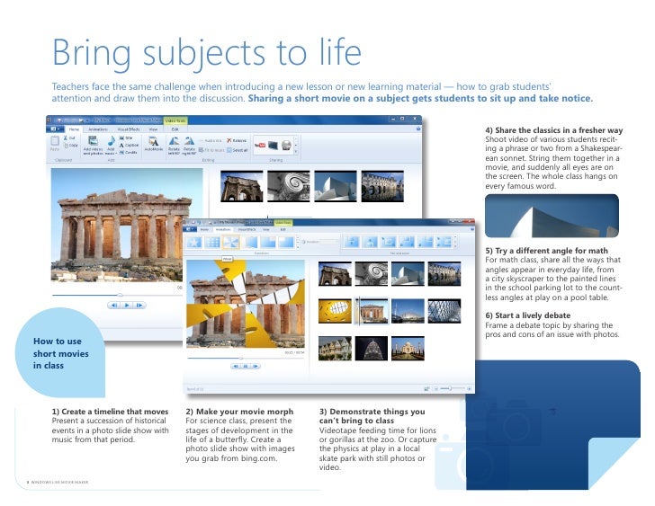 Windows live movie maker visual effects