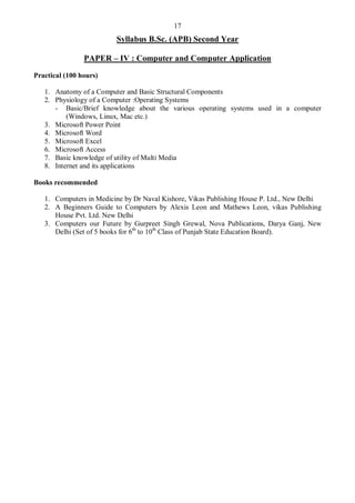 Microsoft word 1. final revised ord. & syllabus b sc -apb_ 2019 | PDF