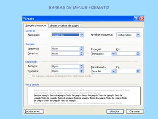 BARRAS DE MENUS FORMATO
 