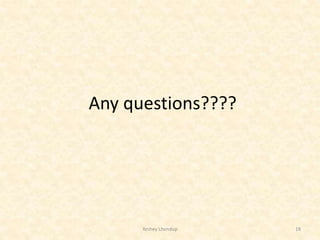 Any questions????
Yeshey Lhendup 18
 