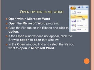 Microsoft word