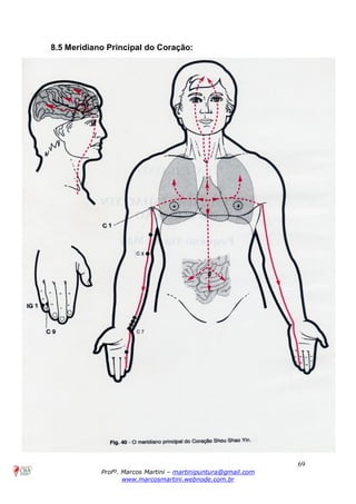 69
Profº. Marcos Martini – martinipuntura@gmail.com
www.marcosmartini.webnode.com.br
8.5 Meridiano Principal do Coração:
 