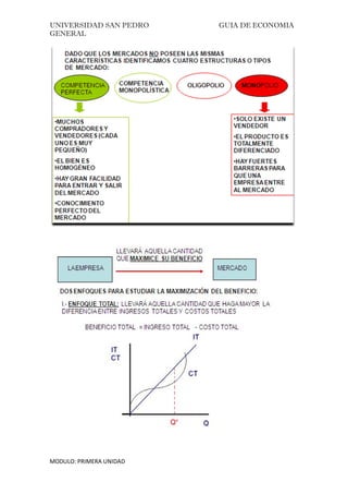 UNIVERSIDAD SAN PEDRO GUIA DE ECONOMIA
GENERAL
MODULO: PRIMERA UNIDAD
 