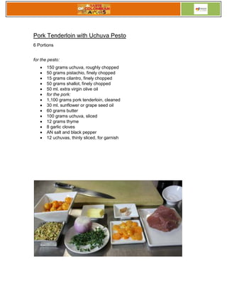 Microsoft word   proexport-recetas pork tenderloin with uchuva pesto ingles-