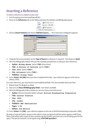 Microsoft word references & bibliography | PDF