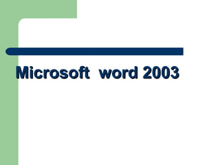 Microsoft  word 2003 