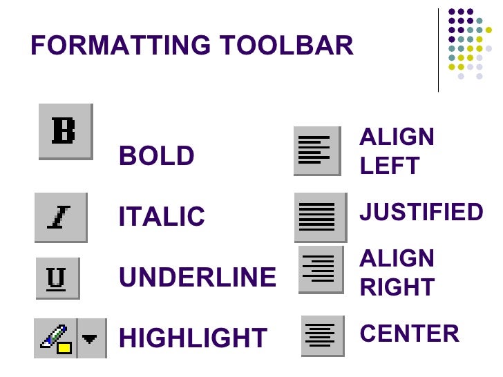 ms word toolbar icons