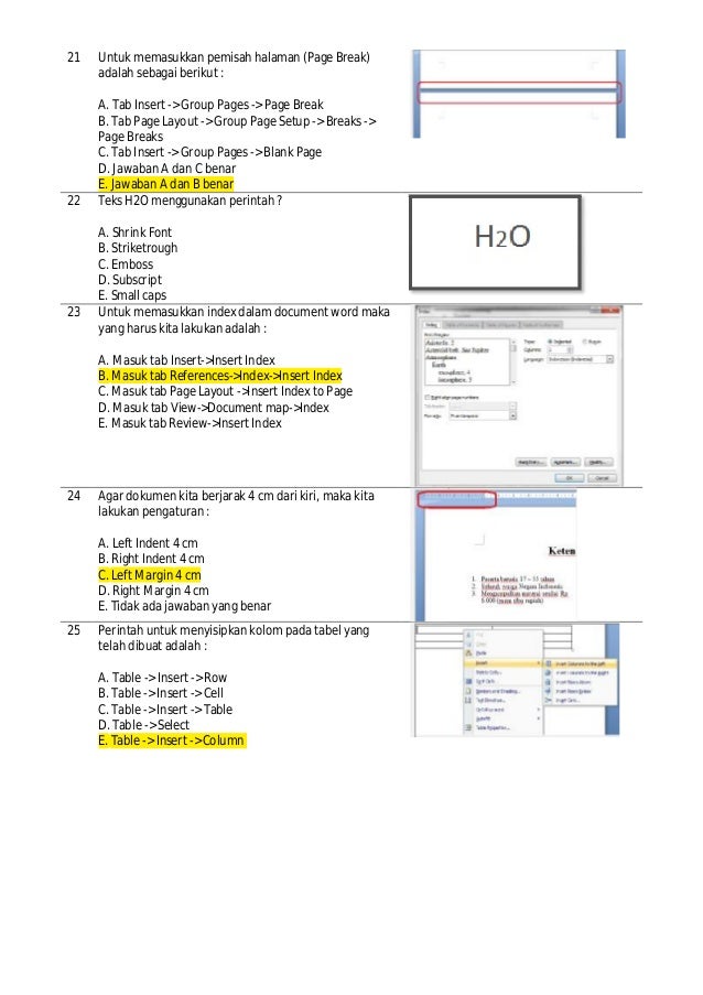 Contoh Soal Tentang Microsoft Word Beserta Jawabannya