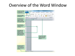 Overview of the Word Window
 