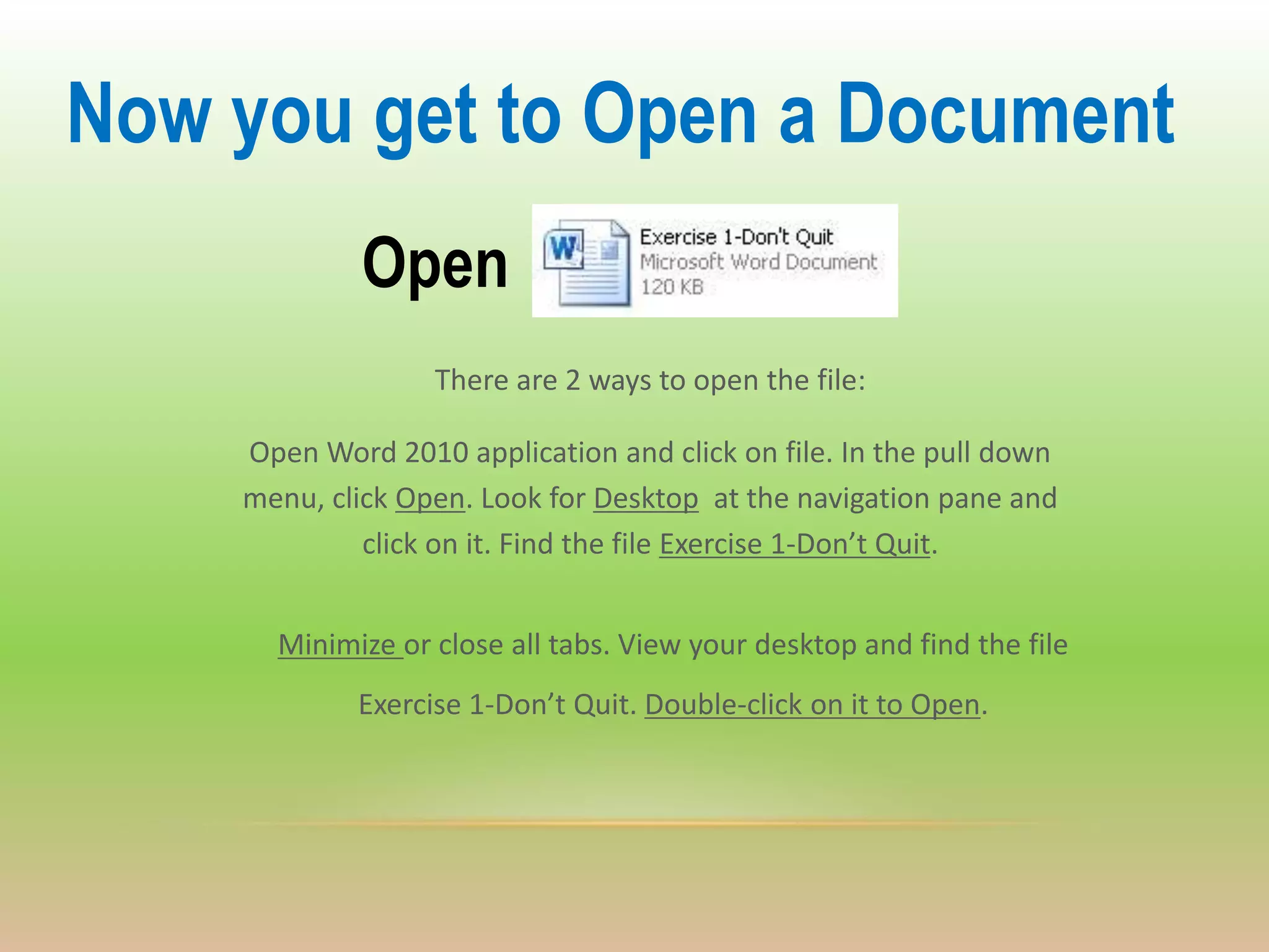 Microsoft Word 2010 Beginning Class | PPTX
