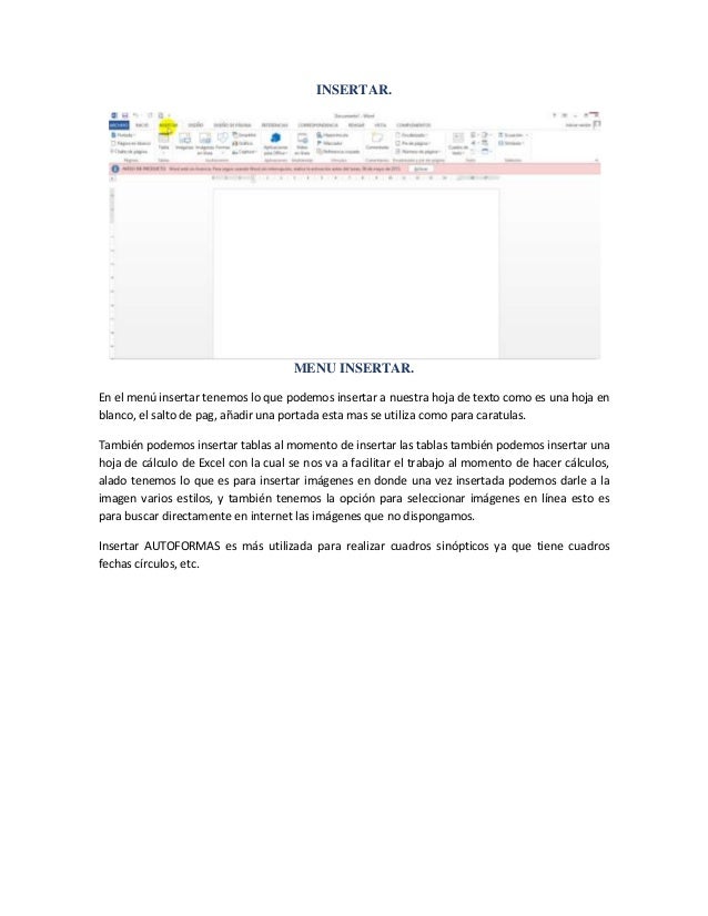 Microsoft Word 2013 Insertar