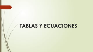 TABLAS Y ECUACIONES
 