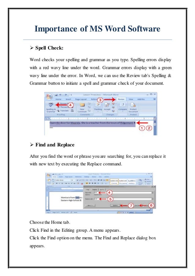 What are the main features of Microsoft Word?