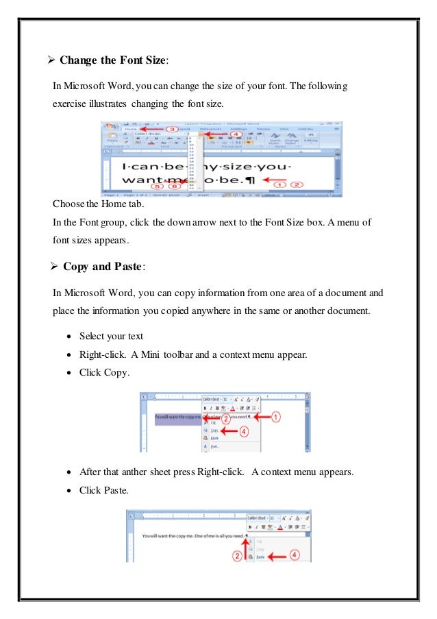 Microsoft word features