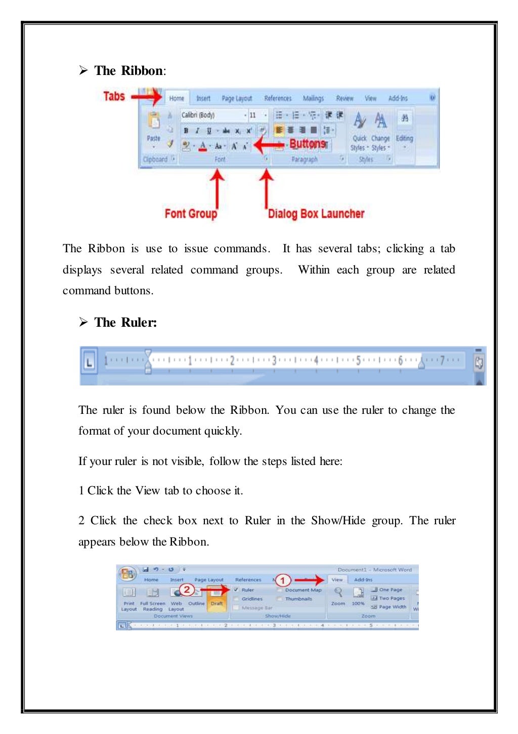 Microsoft word features