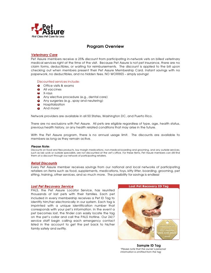 Pet Assure Program Overview