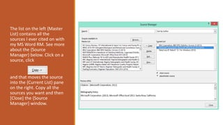 Microsoft Word Reference Manager for Researchers - Advanced | PPTX