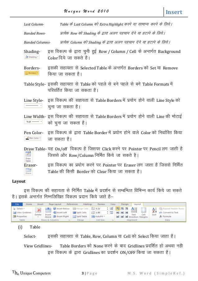Microsoft Word 10 In Hindi 2 Lession