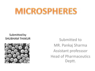 Submitted to
MR. Pankaj Sharma
Assistant professsor
Head of Pharmaceutics
Deptt.
Submitted by
SHUBHAM THAKUR
 