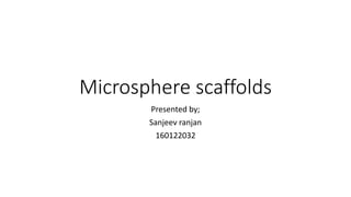 Microsphere scaffolds
Presented by;
Sanjeev ranjan
160122032
 
