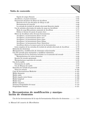 Tabla de contenido

          Opción de origen flotante . . . . . . . . . . . . . . . . . . . . . . . . . . . . . . . . . . . . . . . . . . . . . .      4–64
       AccuDraw y el punto tentativo . . . . . . . . . . . . . . . . . . . . . . . . . . . . . . . . . . . . . . . . . . . .         4–65
       Orientación del plano de dibujo de AccuDraw . . . . . . . . . . . . . . . . . . . . . . . . . . . . . . . .                   4–67
          Rotación de los ejes del plano de dibujo en 2D . . . . . . . . . . . . . . . . . . . . . . . . . . . . . .                 4–68
          Herramientas de rotación . . . . . . . . . . . . . . . . . . . . . . . . . . . . . . . . . . . . . . . . . . . . . .       4–68
          La entrada de teclado de método abreviado Rotación rápida . . . . . . . . . . . . . . . . . .                              4–69
       Uso de métodos abreviados de modos de snap con AccuDraw . . . . . . . . . . . . . . . . . . . .                               4–70
          Modo de snap Más próximo mejorado de AccuDraw . . . . . . . . . . . . . . . . . . . . . . . . .                            4–71
          Definir el divisor de ajuste de punto clave . . . . . . . . . . . . . . . . . . . . . . . . . . . . . . . . .              4–71
       Efecto de AccuDraw sobre diversas herramientas . . . . . . . . . . . . . . . . . . . . . . . . . . . . .                      4–72
          AccuDraw y la herramienta Poner círculo . . . . . . . . . . . . . . . . . . . . . . . . . . . . . . . . .                  4–72
          AccuDraw y la herramienta Poner arco . . . . . . . . . . . . . . . . . . . . . . . . . . . . . . . . . . .                 4–73
          AccuDraw y la herramienta Poner elipse . . . . . . . . . . . . . . . . . . . . . . . . . . . . . . . . . .                 4–74
          AccuDraw y la herramienta Poner bloque . . . . . . . . . . . . . . . . . . . . . . . . . . . . . . . . .                   4–75
          AccuDraw y la herramienta Poner SmartLine . . . . . . . . . . . . . . . . . . . . . . . . . . . . . .                      4–75
          AccuDraw afecta a la mayor parte de las herramientas . . . . . . . . . . . . . . . . . . . . . .                           4–78
       Lista completa de las entradas de teclado de método abreviado de AccuDraw . . . . . .                                         4–78
    Selección de elementos . . . . . . . . . . . . . . . . . . . . . . . . . . . . . . . . . . . . . . . . . . . . . . . . . 4–82
    Manipulación y modificación de elementos seleccionados . . . . . . . . . . . . . . . . . . . . . 4–83
    Uso del cercado para manipular y modificar elementos . . . . . . . . . . . . . . . . . . . . . . . 4–86
      Especificación de los elementos incluidos en el contenido del cercado . . . . . . . . . . . . . 4–87
         Manipulaciones de varios elementos . . . . . . . . . . . . . . . . . . . . . . . . . . . . . . . . . . . . . 4–90
      Recorte de cercado optimizado . . . . . . . . . . . . . . . . . . . . . . . . . . . . . . . . . . . . . . . . . . . . . 4–90
      Manipulaciones especiales de cercado . . . . . . . . . . . . . . . . . . . . . . . . . . . . . . . . . . . . . . . 4–92
    Uso de la rejilla . . . . . . . . . . . . . . . . . . . . . . . . . . . . . . . . . . . . . . . . . . . . . . . . . . . . . . . 4–93
      Orientación de rejilla . . . . . . . . . . . . . . . . . . . . . . . . . . . . . . . . . . . . . . . . . . . . . . . . . . . . 4–94
      Uso de Bloqueo de rejilla . . . . . . . . . . . . . . . . . . . . . . . . . . . . . . . . . . . . . . . . . . . . . . . . . 4–97
    Entradas de teclado de precisión . . . . . . . . . . . . . . . . . . . . . . . . . . . . . . . . . . . . . . . . . 4–98
      Notas de sintaxis . . . . . . . . . . . . . . . . . . . . . . . . . . . . . . . . . . . . . . . . . . . . . . . . . . . . . . 4–102
    Caja de herramientas Medición ................................................................................... 4–103
    Medir distancia . . . . . . . . . . . . . . . . . . . . . . . . . . . . . . . . . . . . . . . . . . . . . . . . . . . . . . 4–105
    Medir radio . . . . . . . . . . . . . . . . . . . . . . . . . . . . . . . . . . . . . . . . . . . . . . . . . . . . . . . . . 4–108
    Medir ángulo entre líneas . . . . . . . . . . . . . . . . . . . . . . . . . . . . . . . . . . . . . . . . . . . . . . 4–109
    Medir longitud . . . . . . . . . . . . . . . . . . . . . . . . . . . . . . . . . . . . . . . . . . . . . . . . . . . . . . . 4–109
    Medir área . . . . . . . . . . . . . . . . . . . . . . . . . . . . . . . . . . . . . . . . . . . . . . . . . . . . . . . . . . 4–111
    Medir volumen . . . . . . . . . . . . . . . . . . . . . . . . . . . . . . . . . . . . . . . . . . . . . . . . . . . . . . . 4–117
    Ventana Propiedades de masa . . . . . . . . . . . . . . . . . . . . . . . . . . . . . . . . . . . . . . . . . . 4–118
    Propiedades básicas . . . . . . . . . . . . . . . . . . . . . . . . . . . . . . . . . . . . . . . . . . . . . . . . . . 4–121


5. Herramientas de modificación y manipu-
lación de elementos
    Uso de las herramientas de la caja de herramientas Selección de elementos . . . . . . . 5–1

iv Manual del usuario de MicroStation
 