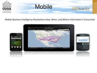 Mobile
Mobile Business Intelligence Revolutions How, When, and Where Information Is Consumed
 