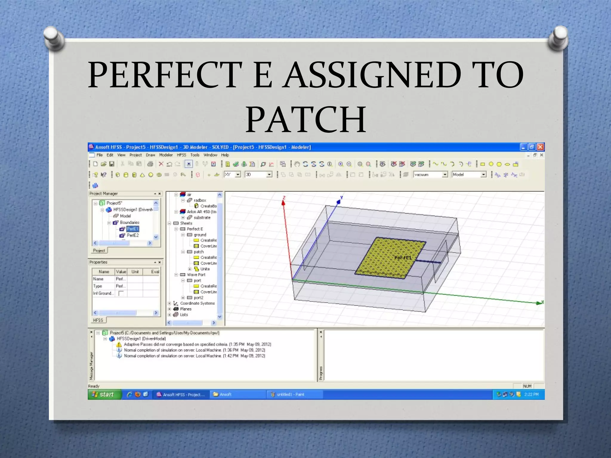 PERFECT E ASSIGNED TO
       PATCH
 