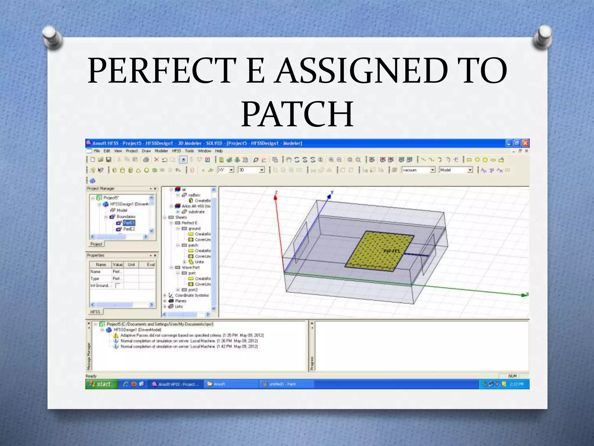 PERFECT E ASSIGNED TO
PATCH
 