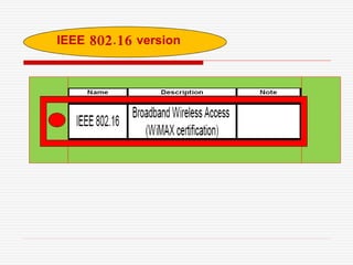 IEEE 802.16 version
 