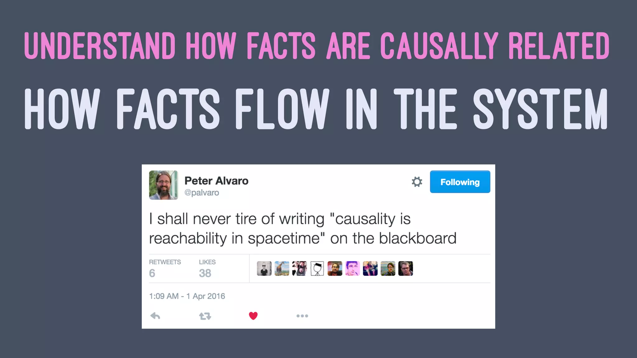 UNDERSTAND HOW FACTS ARE CAUSALLY RELATED
HOW FACTS FLOW IN THE SYSTEM
 