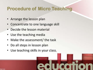 Microteaching Process Microteaching | PPT