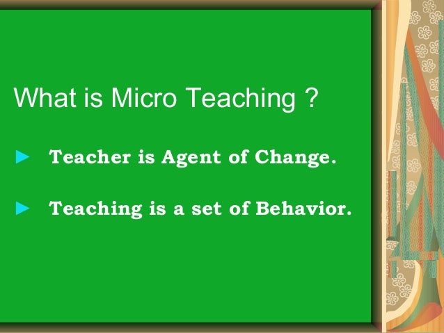 Micro Teaching micro-teaching
