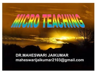 DR.MAHESWARI JAIKUMAR
maheswarijaikumar2103@gmail.com
 