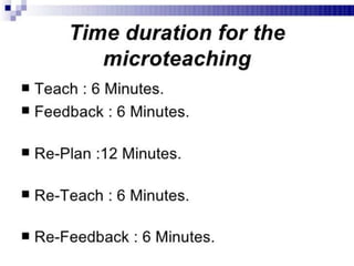 Micro Teaching - Teaching skills, micro teaching cycle, micro teaching steps,  phases in micro teaching, link practices, simulation