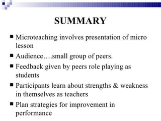 Micro Teaching - Teaching skills, micro teaching cycle, micro teaching steps,  phases in micro teaching, link practices, simulation