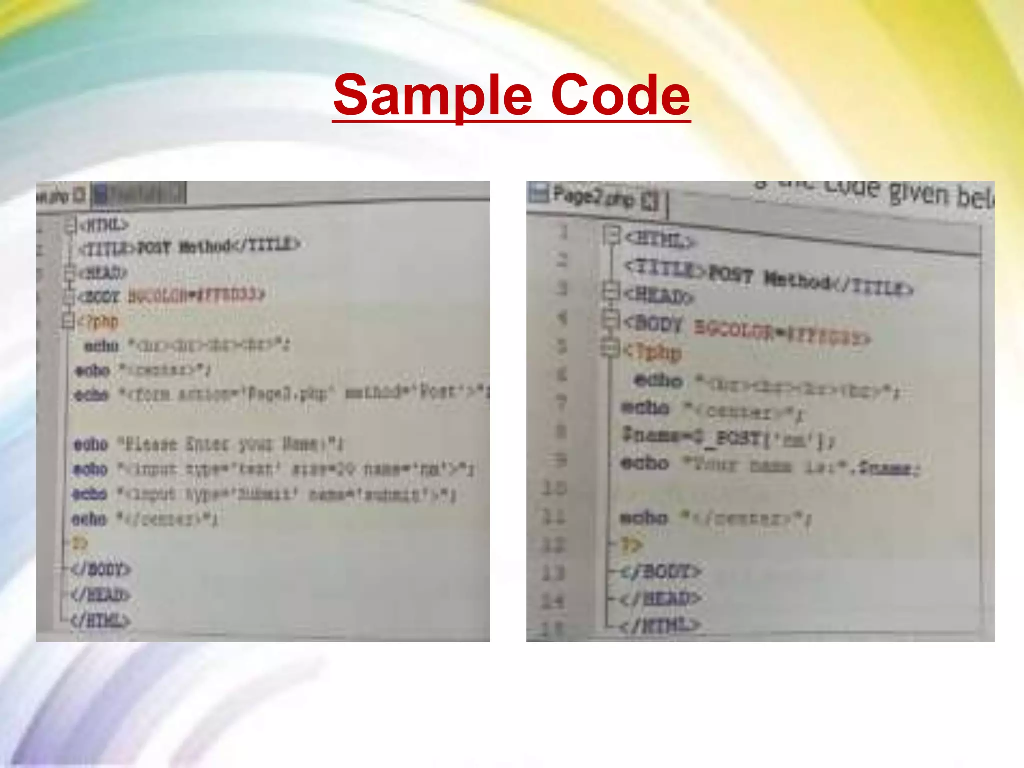 Sample Code
 