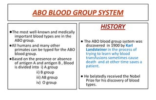 Blood Coagulation , ABO blood group & Rh factor | PDF