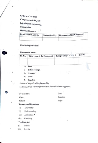 Microteaching format on all skills of teaching | PDF