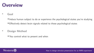 How to design stimulus presentation for a task-fMRI experiment | PDF