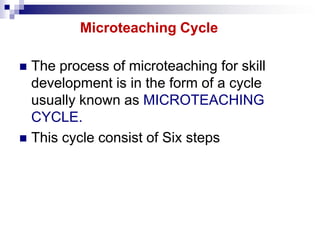 Microteaching Process Microteaching ppt | PDF