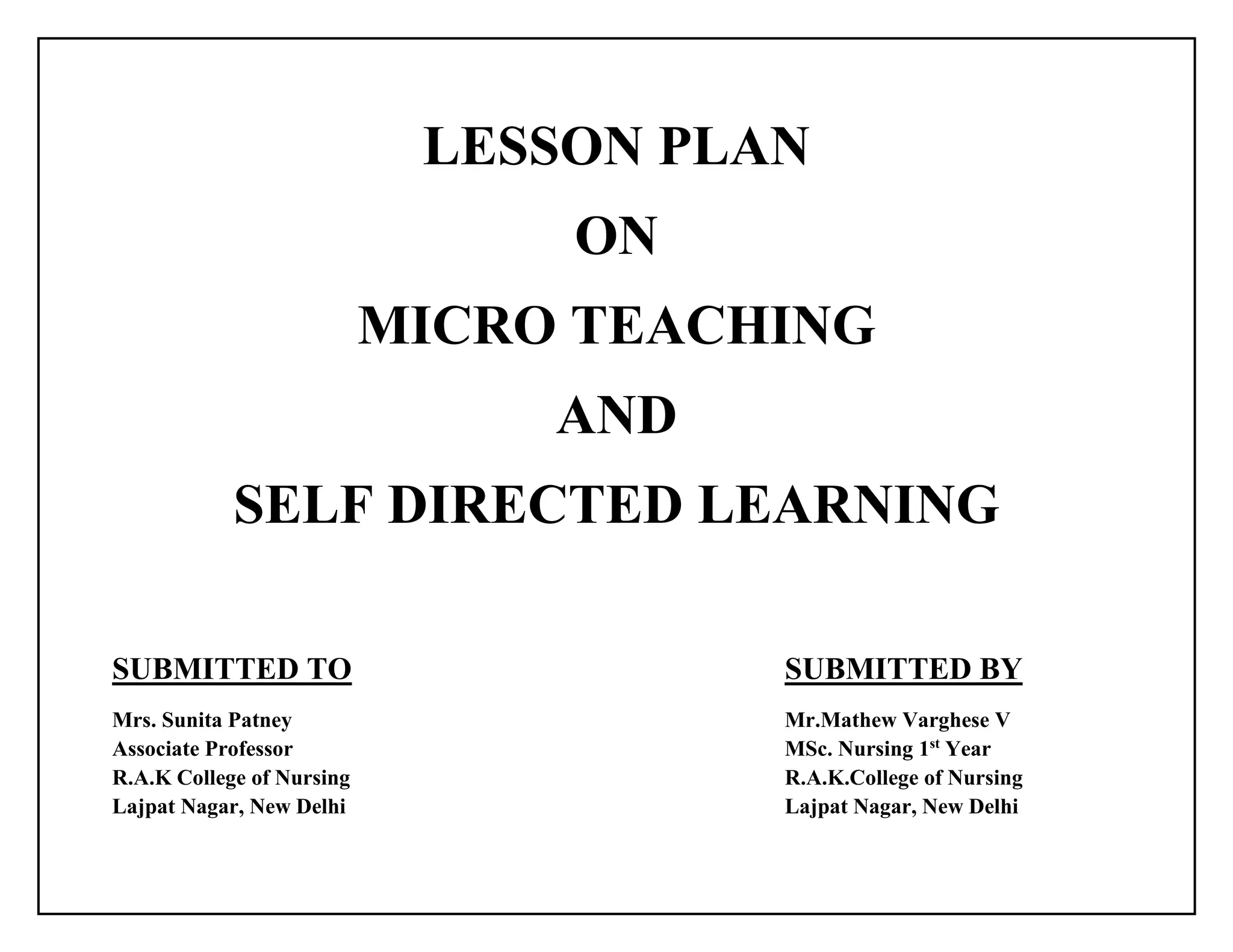 Micro teaching ,self directed learning | PDF