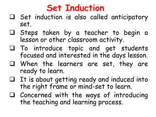 Microteaching set induction Slide 2