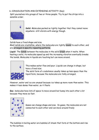 Materialization Exercise Microteaching states of matter | PDF